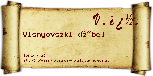 Visnyovszki Ábel névjegykártya