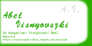 abel visnyovszki business card